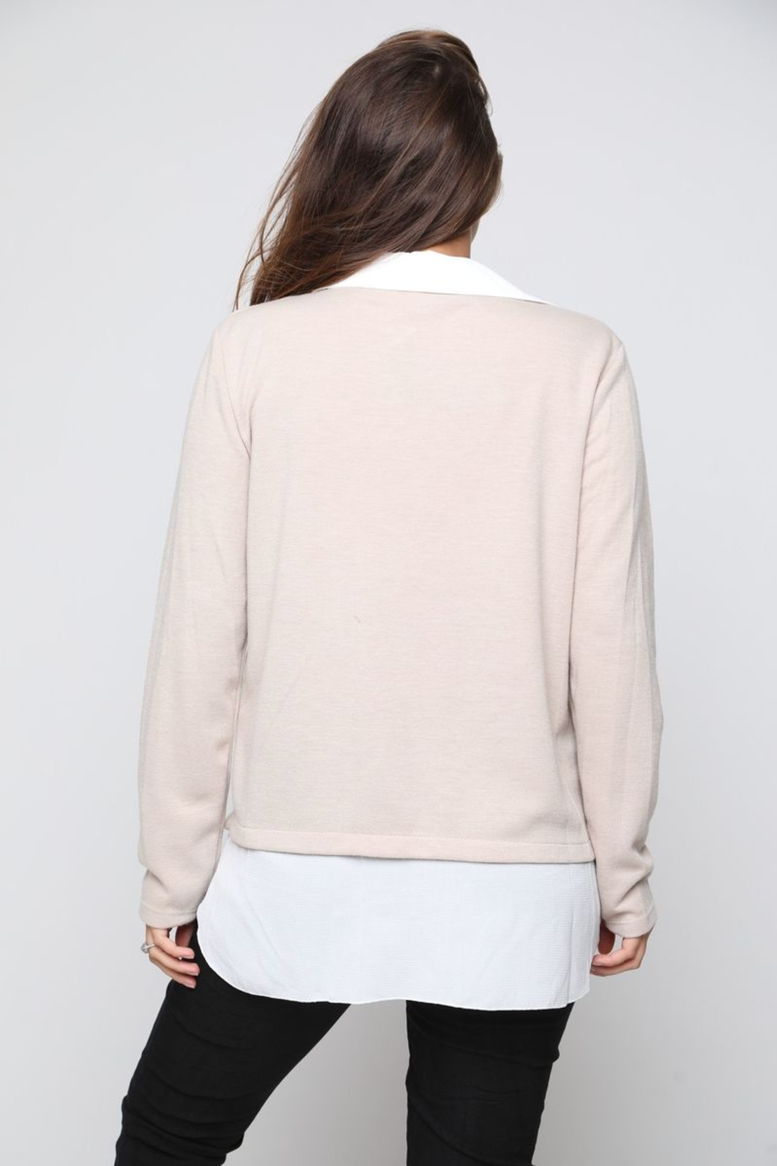 סריג צווארון שילוב קרפ