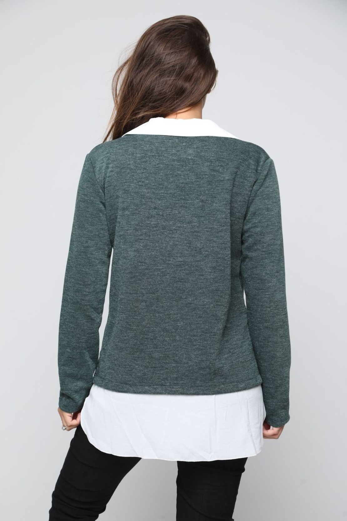 סריג צווארון שילוב קרפ