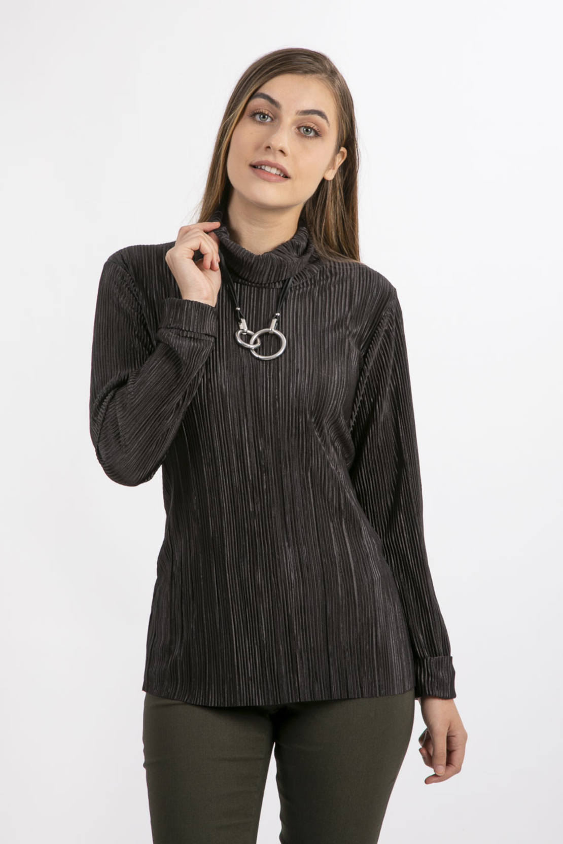 חולצת פליסה עם גולף נשפך-דגם אורן(אורלי גולן)