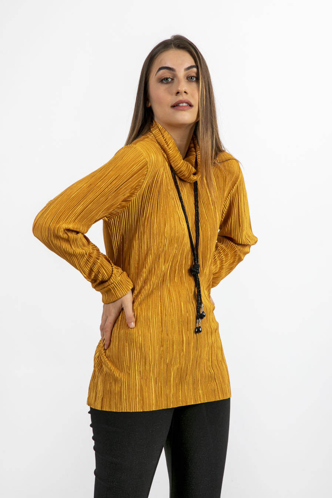 חולצת פליסה עם גולף נשפך-דגם אורן(אורלי גולן)