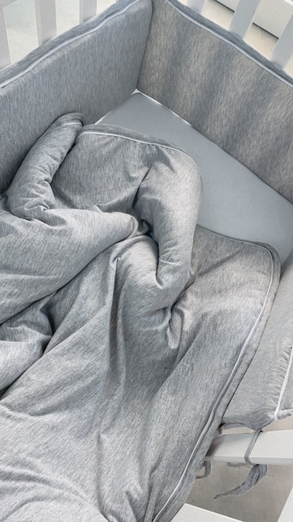 סט מלא לעריסה | Basic אפור מלאנז