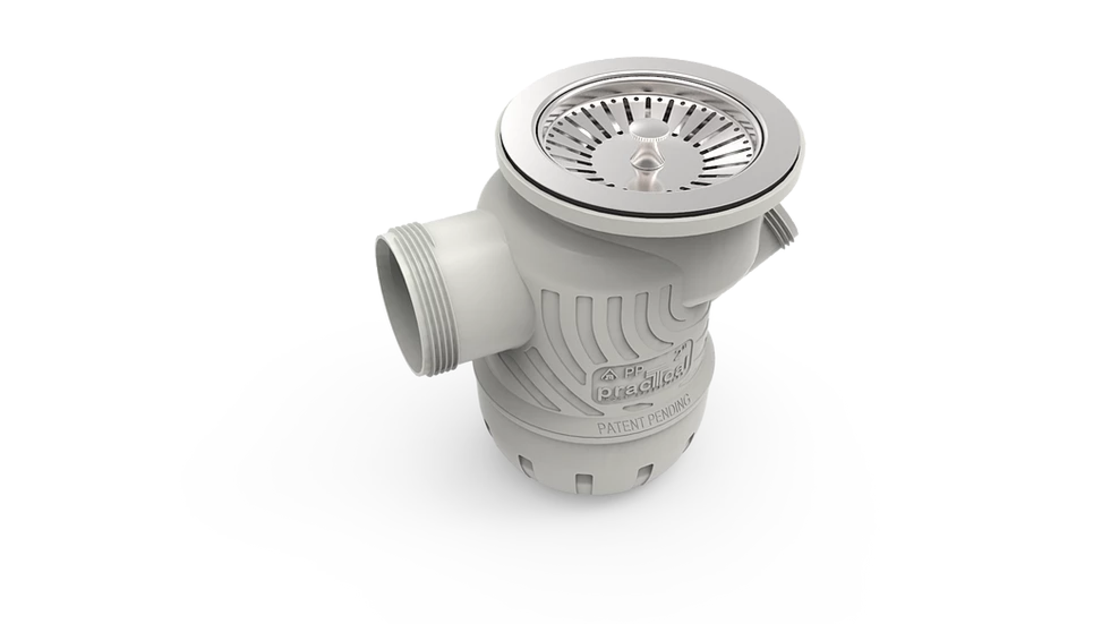 סיפון אמריקאי קומפקטי + יציאה למדיח + רשת ניקל