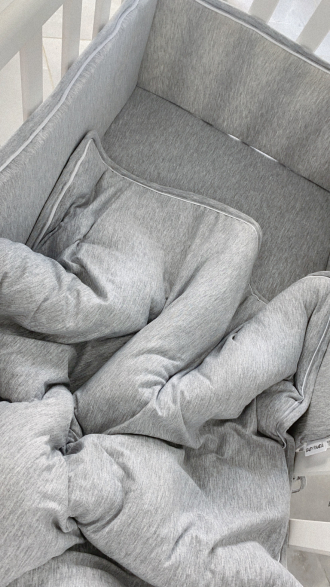 שמיכת חורף לעריסה | אפור מלאנז basic