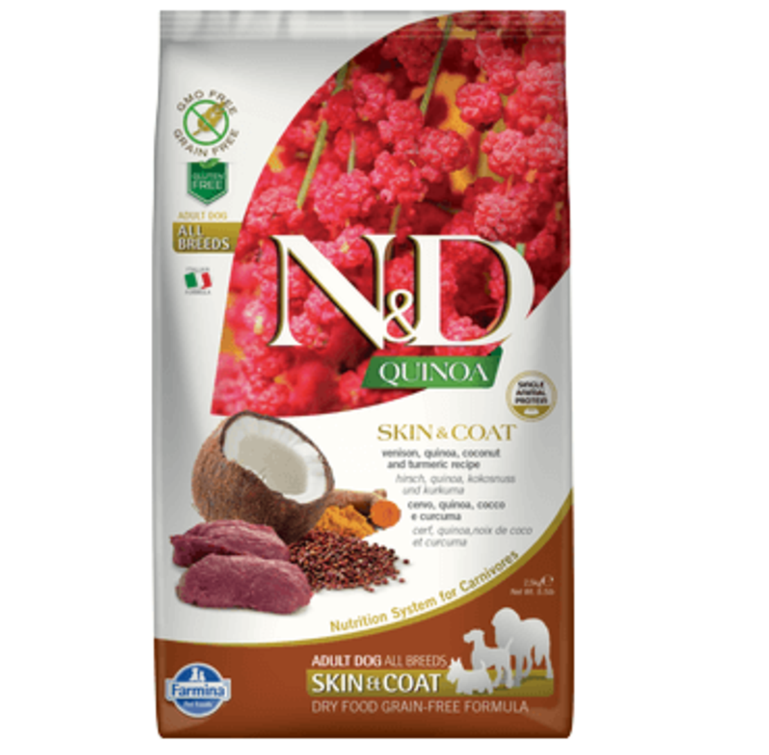 FARMINA N&D QUINOA נטורל אנד דלישס בוגר צבי, קינואה וקוקוס 7 ק