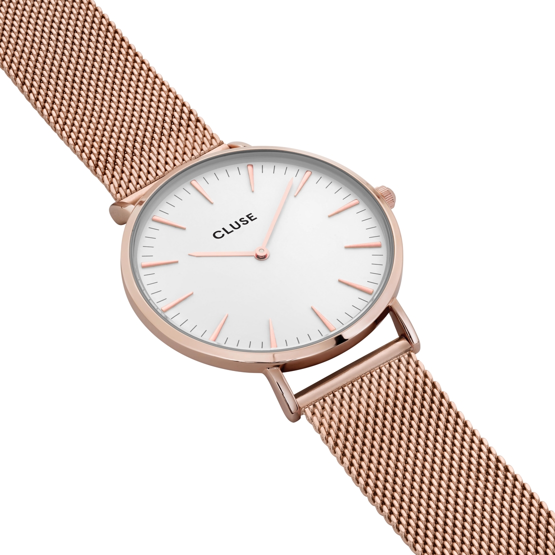 38 mm - CW0101201001  Boho Chic Mesh White, Rose Gold Colour
