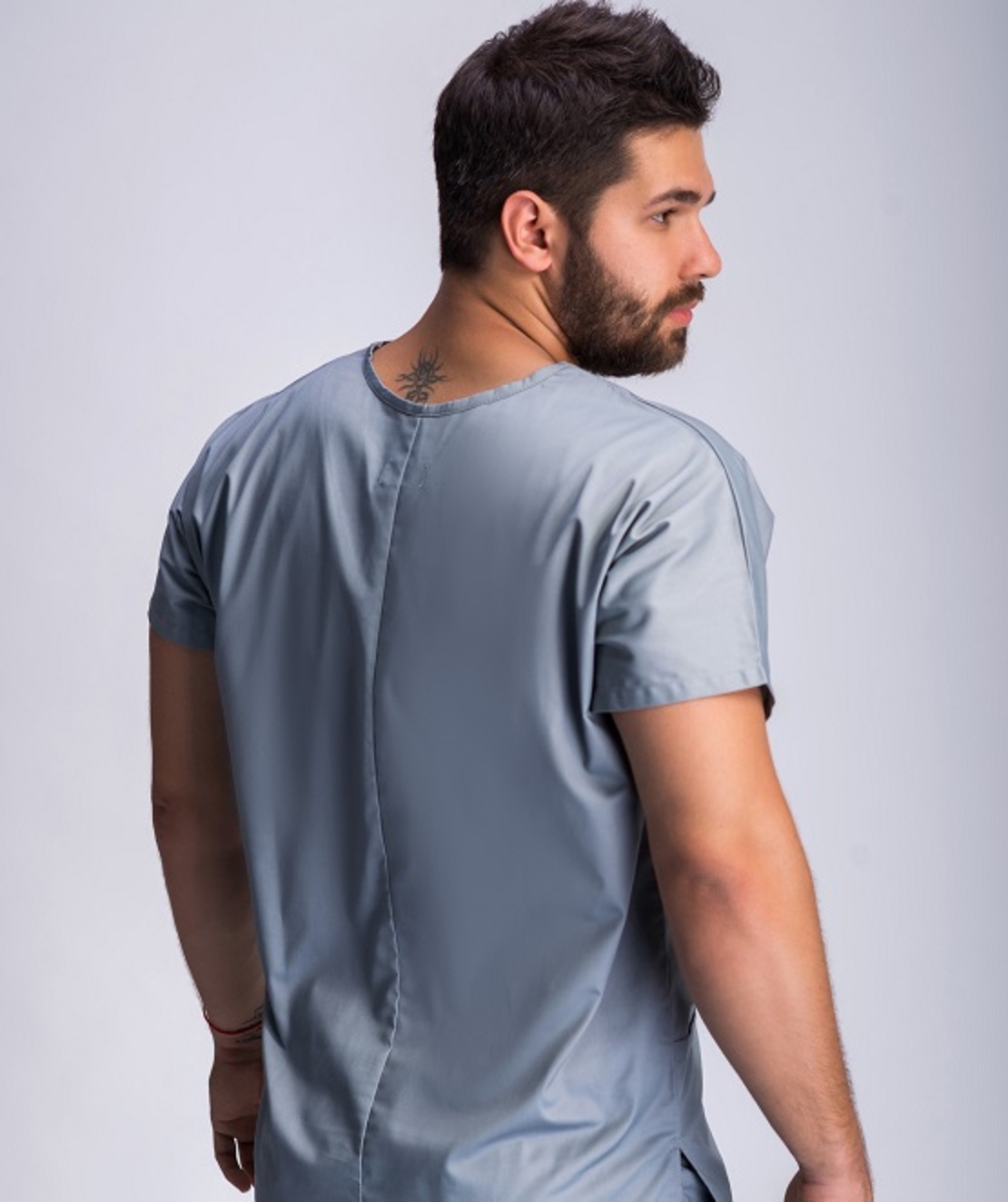 Classical surgical scrubs set for men Asphalt 0181 