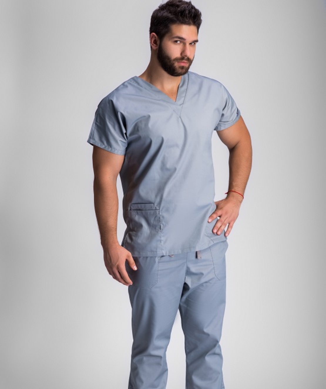 Classical surgical scrubs set for men Asphalt 0181 