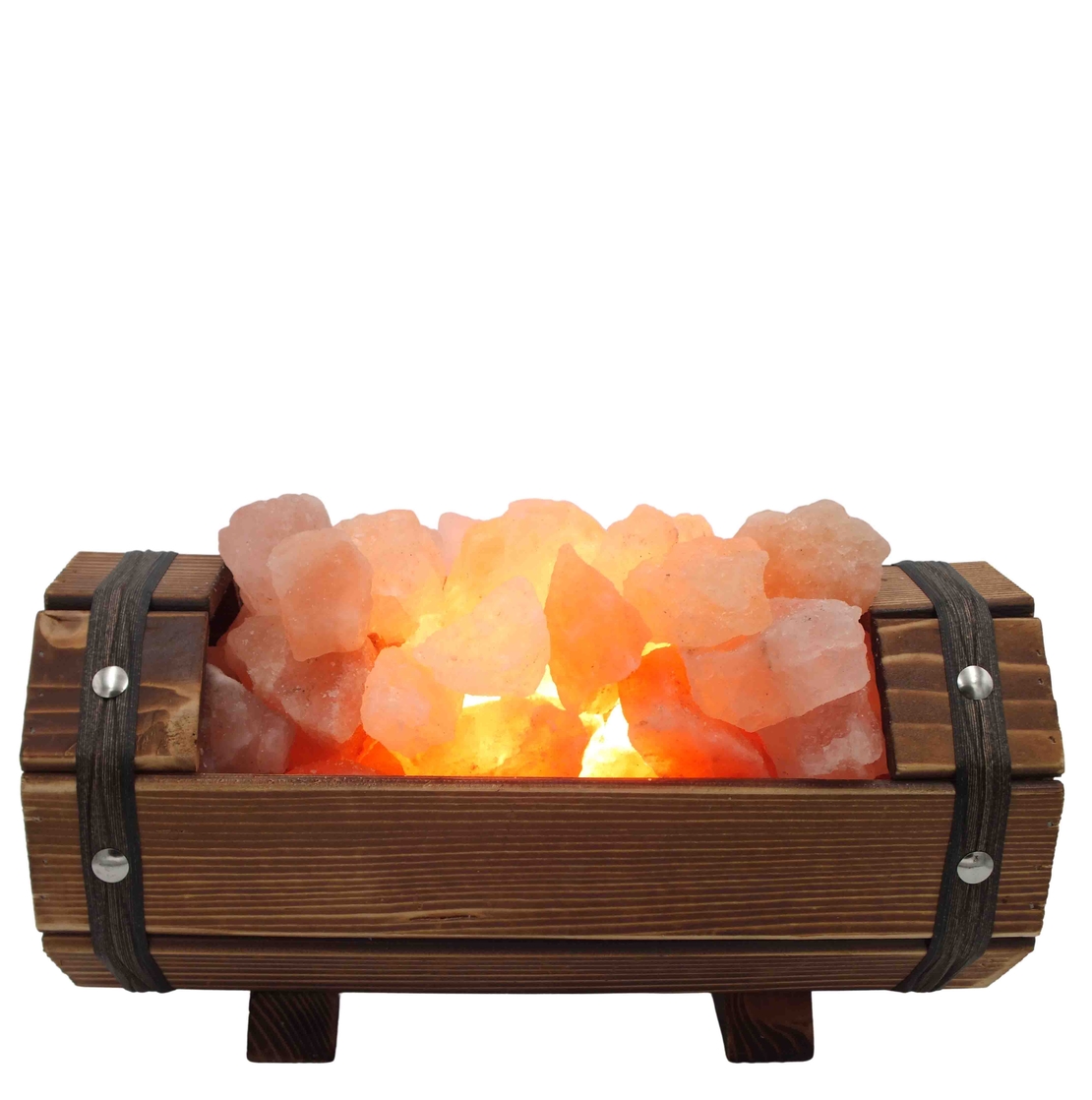 מנורת גבישי מלח דקורטיבית דוגמת חבית