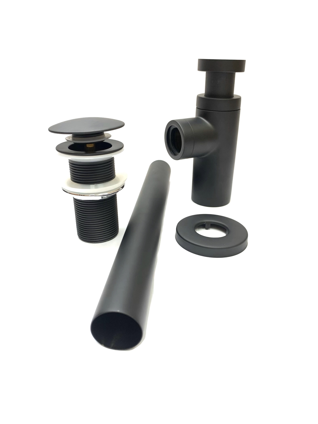 סיפון  P שחור מט + ונטיל