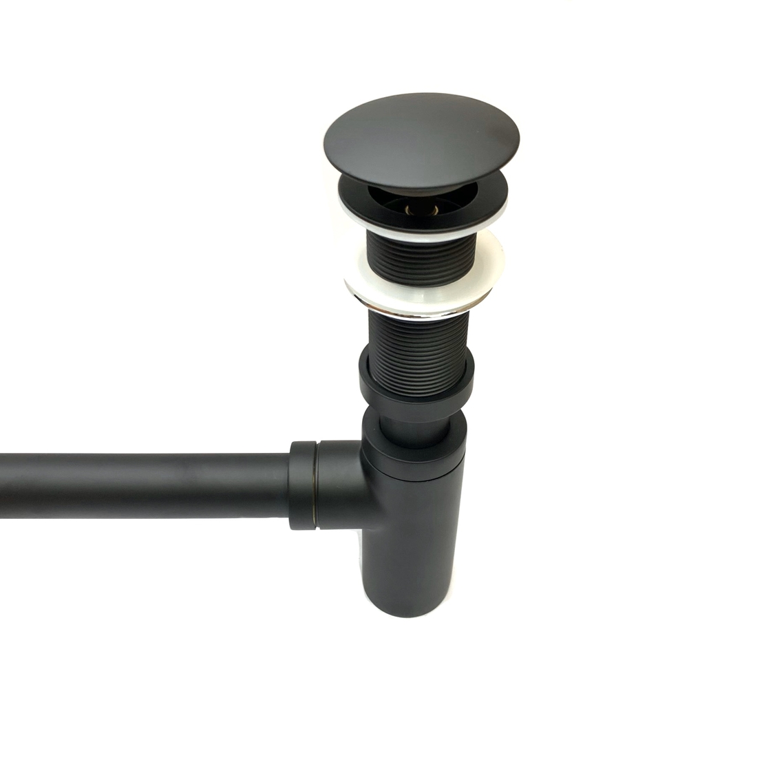 סיפון  P שחור מט + ונטיל