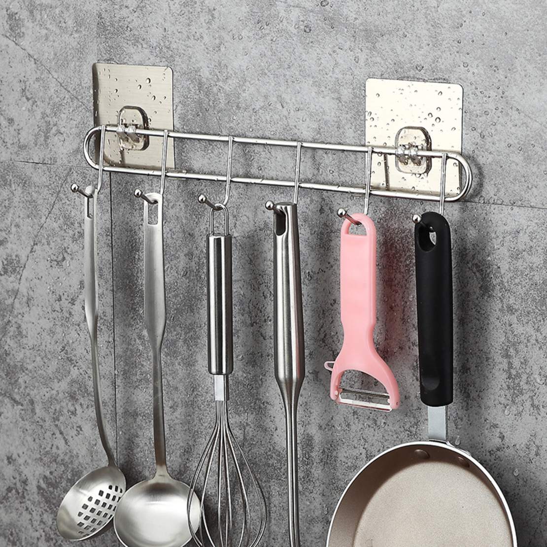 מחזיק  6 מתלים ללא קידוח עם 