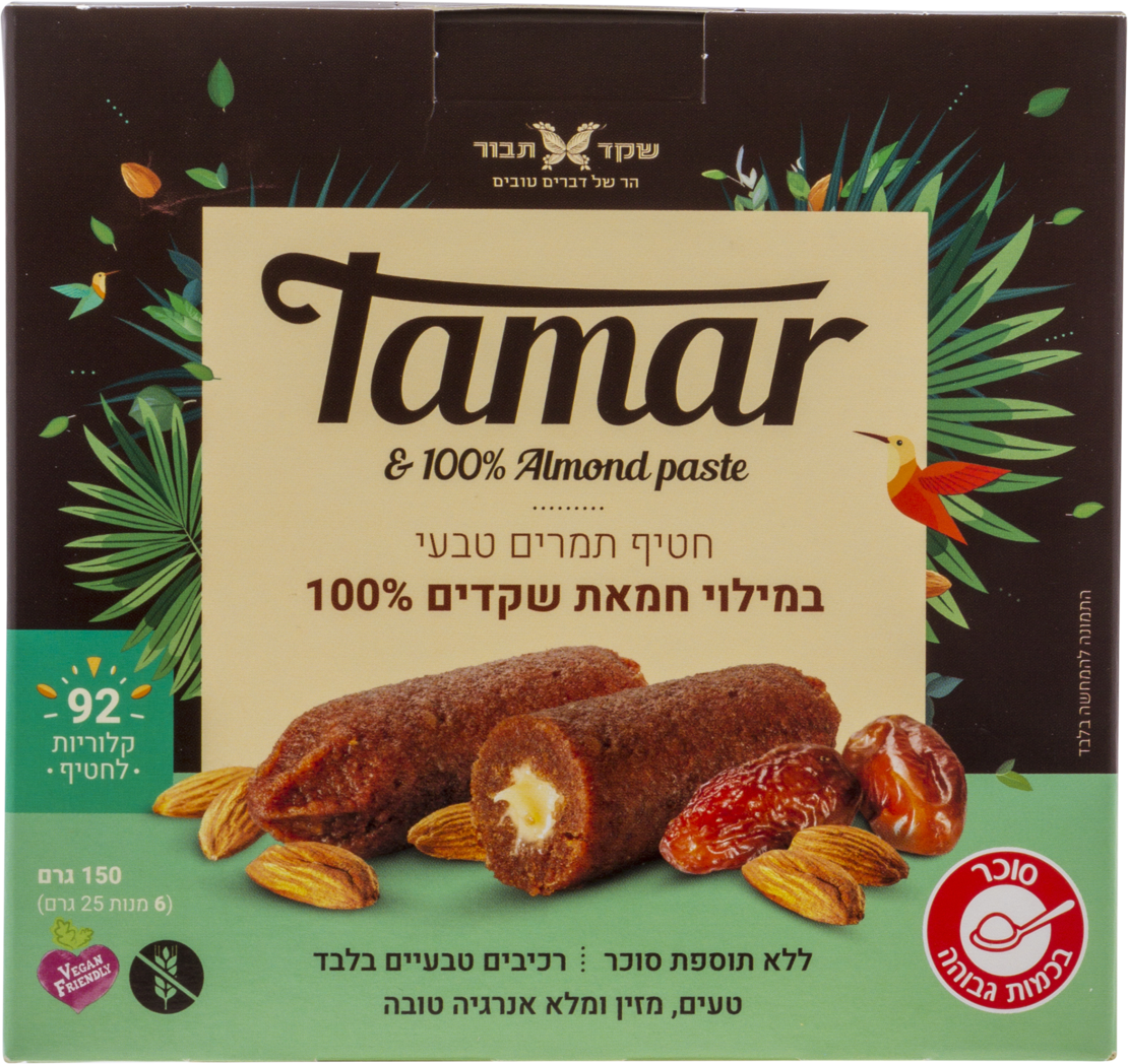 מארז חטיפי תמר במילוי חמאת שקדים 6*25 גרם 