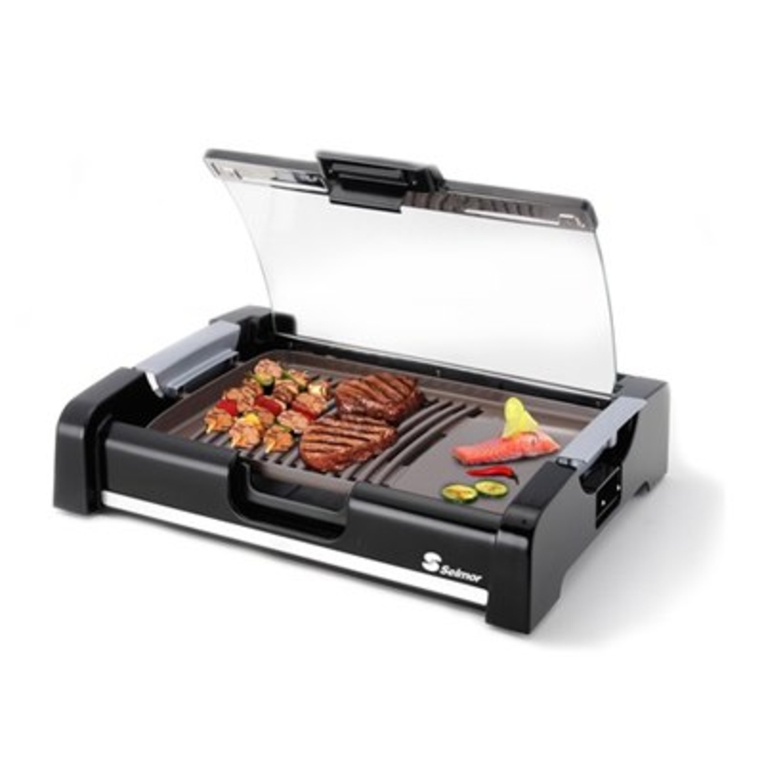 גריל חשמלי עם מכסה זכוכית+ פלנצ'ה סלמור דגם Selmor SE-213