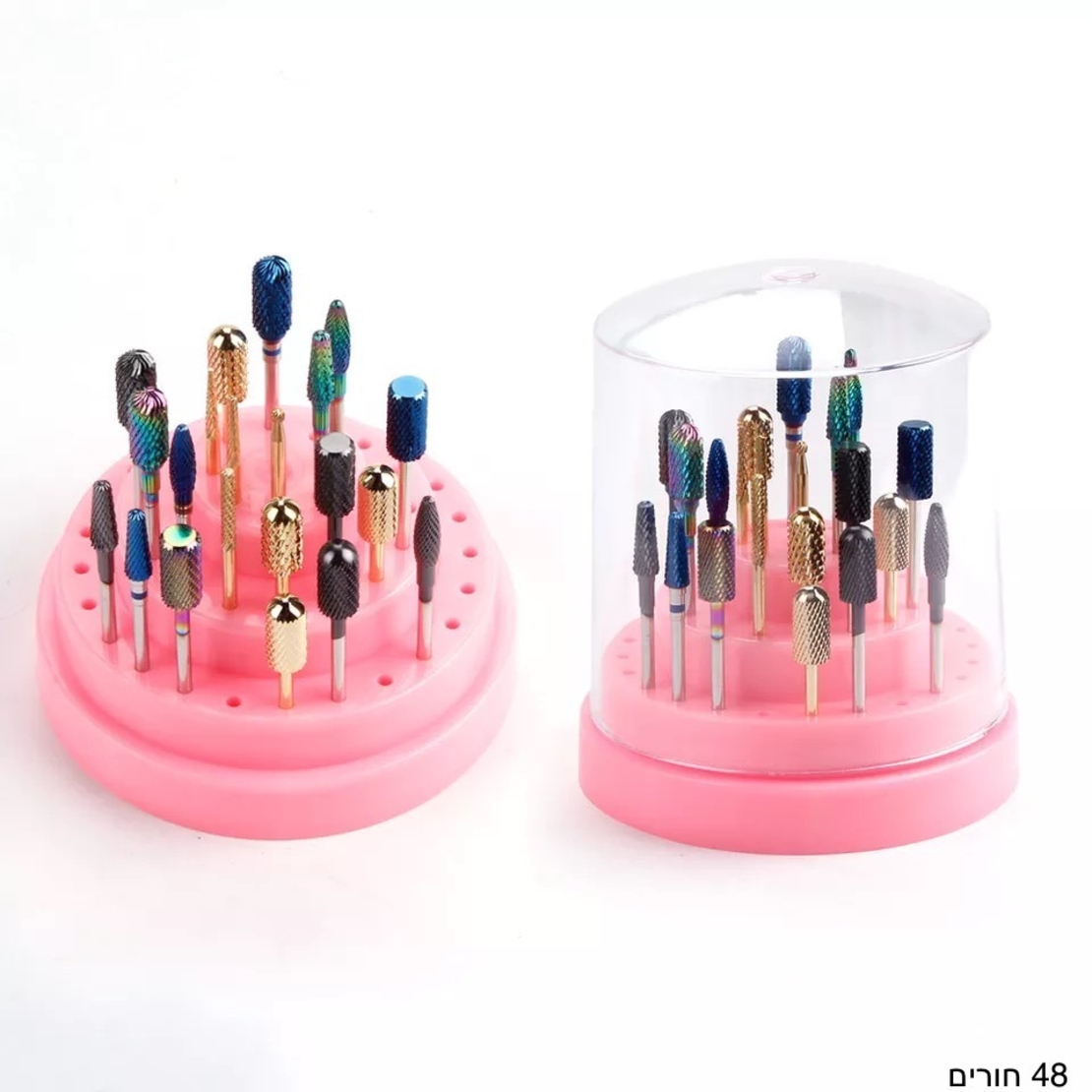 מעמד לראשי מניקור עגולה מכילה 48 ראשים