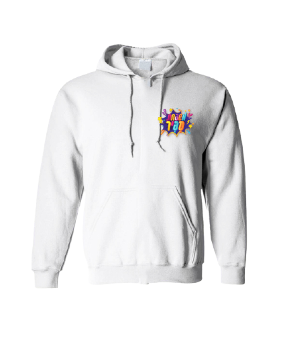 קפוצ'ון קנגרו לבן-  לוגו קדמי הקולקצייה החדשה