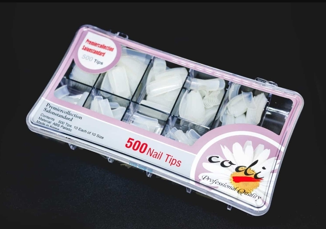 קופסא לציפורניים + טיפסים (500 יח)