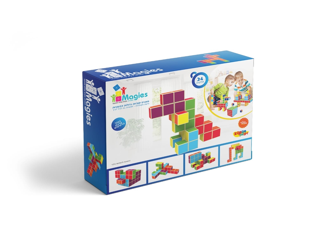 משחק הרכבה מגנטים מאגיס - קוביות