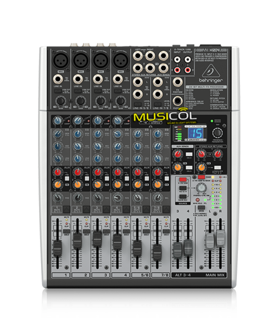 מיקסר 8 כניסות ואפקט לשירה XENYX X1204USB