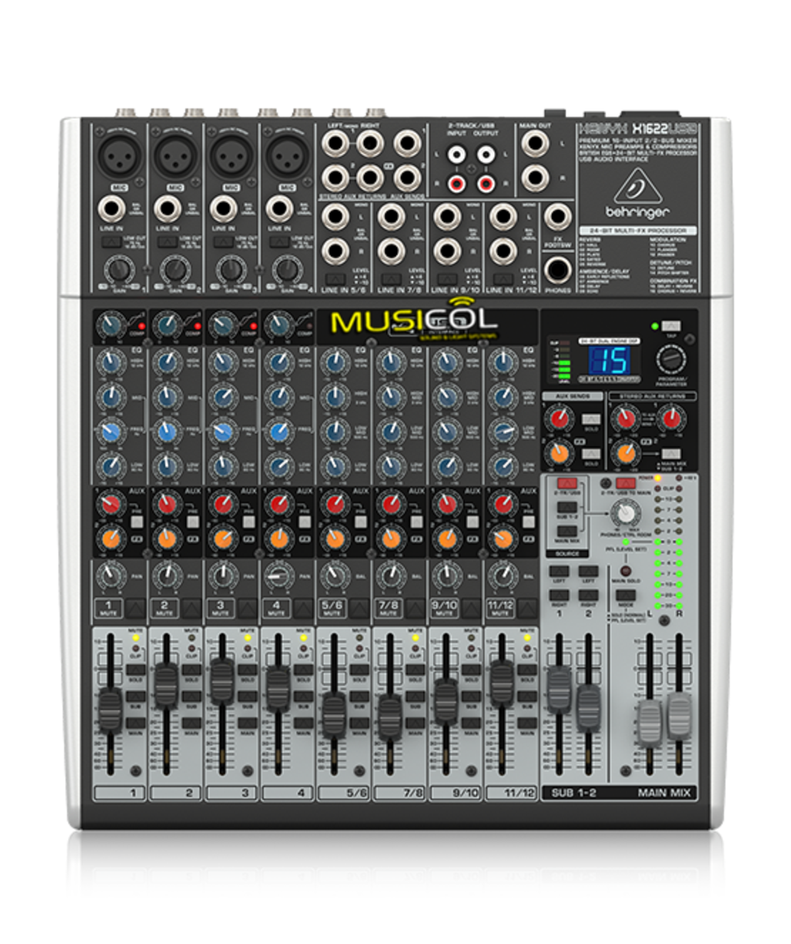 מיקסר 12 כניסות ואפקט לשירה XENYX X1622USB