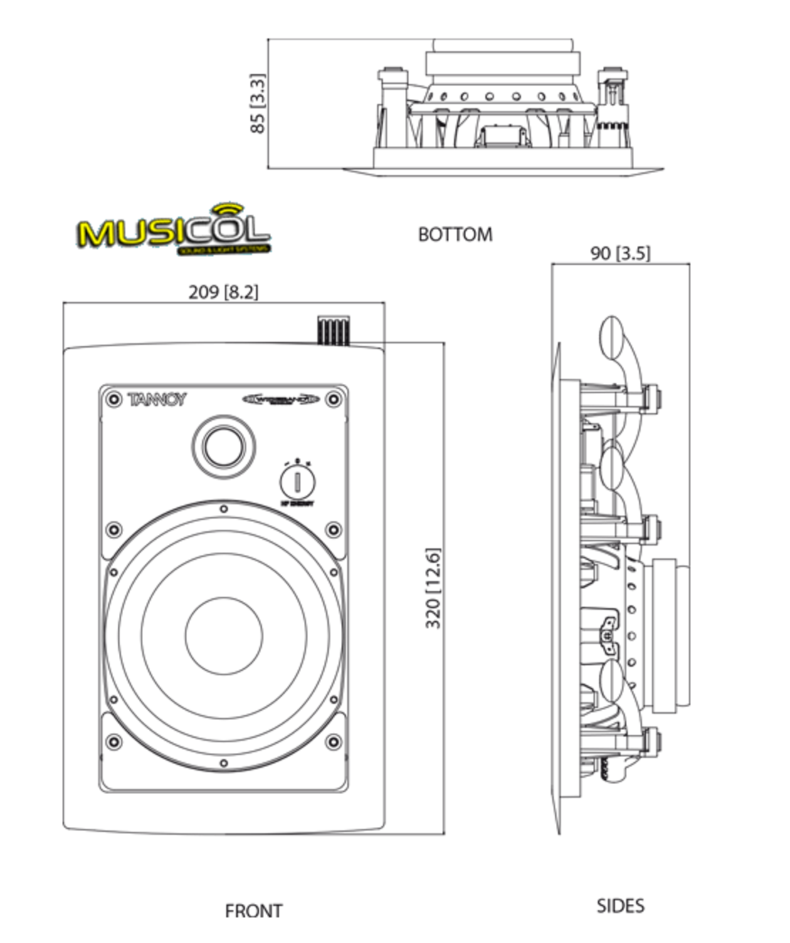 רמקול שקוע קיר 