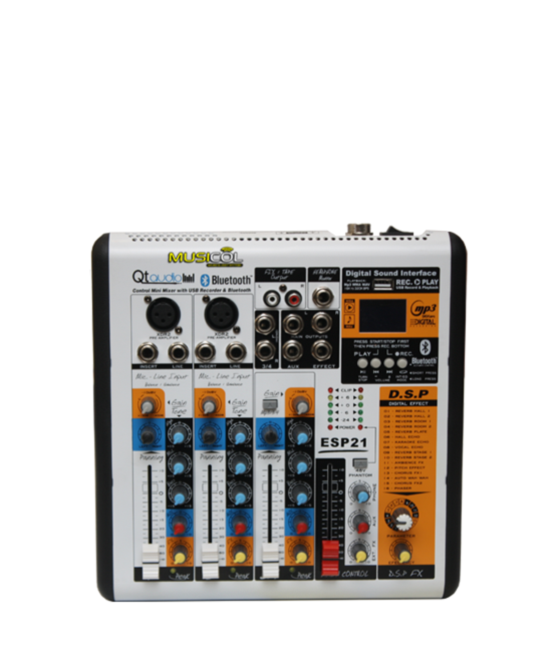 מיקסר 4 כניסות, אפקט ובלוטוס QT-AUDIO ESP21