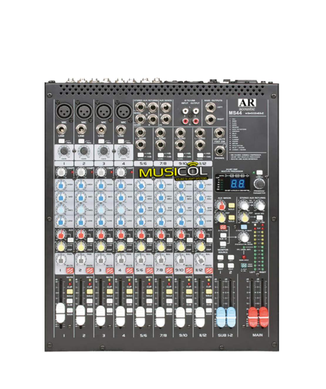 מיקסר 12 כניסות, כרטיס קול ואפקט AR-ACOUSTIC MS44