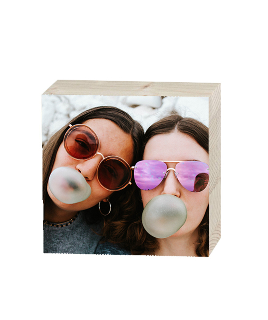 בלוק עץ מדבקה בגודל 10X10 ס