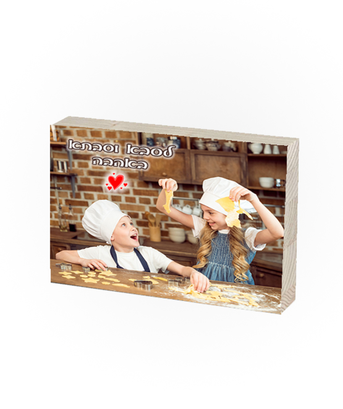 בלוק עץ מדבקה בגודל 20X15 ס