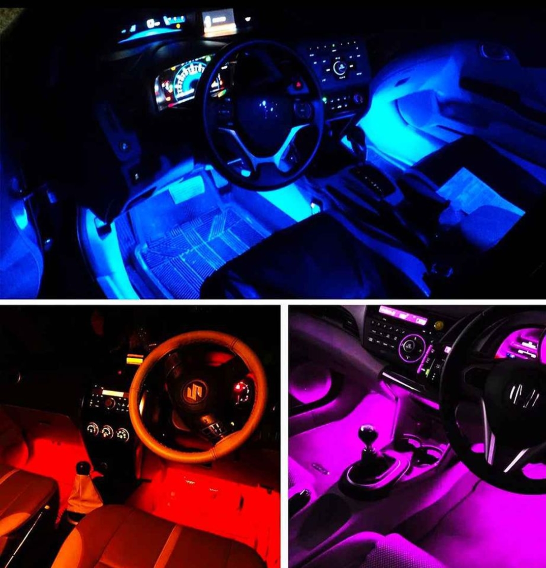 4 סרטי לד לרצפת הרכב הנשלטים ע