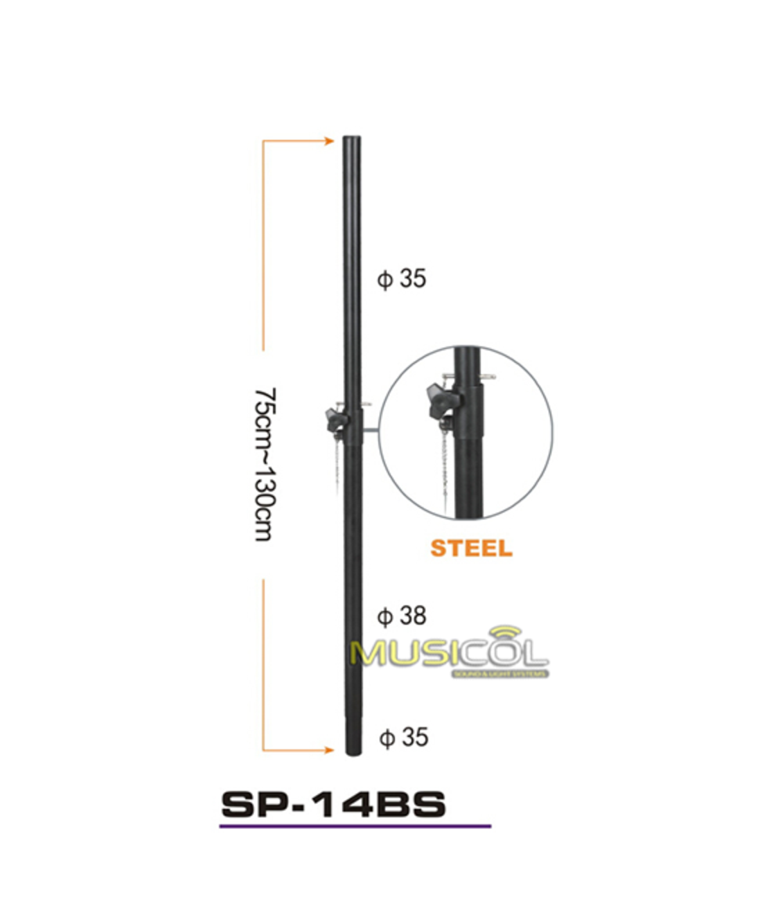 סטנד איכותי מתכוונן בין סאב לטופ AR-ACOUSTIC SP14BS