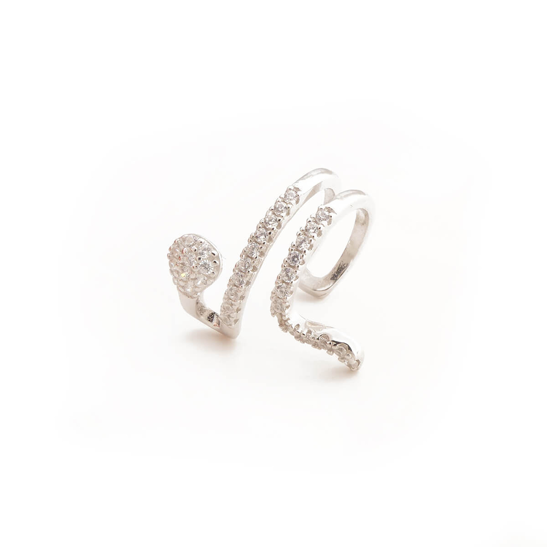 עגיל חבק נחש זירקונים - כסף 925 