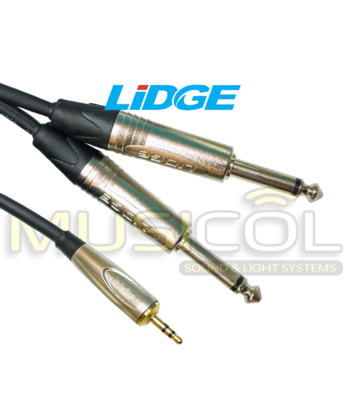 כבל סטריאו PL6.3*2 - PL3.5 באורך 3 מ' LIDGE YM-387C-3M