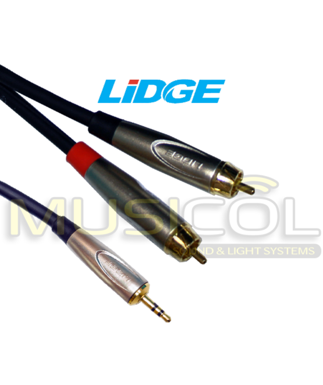 כבל סטריאו RCA*2 - PL3.5 באורך 3 מ' LIDGE YM-387A-3M