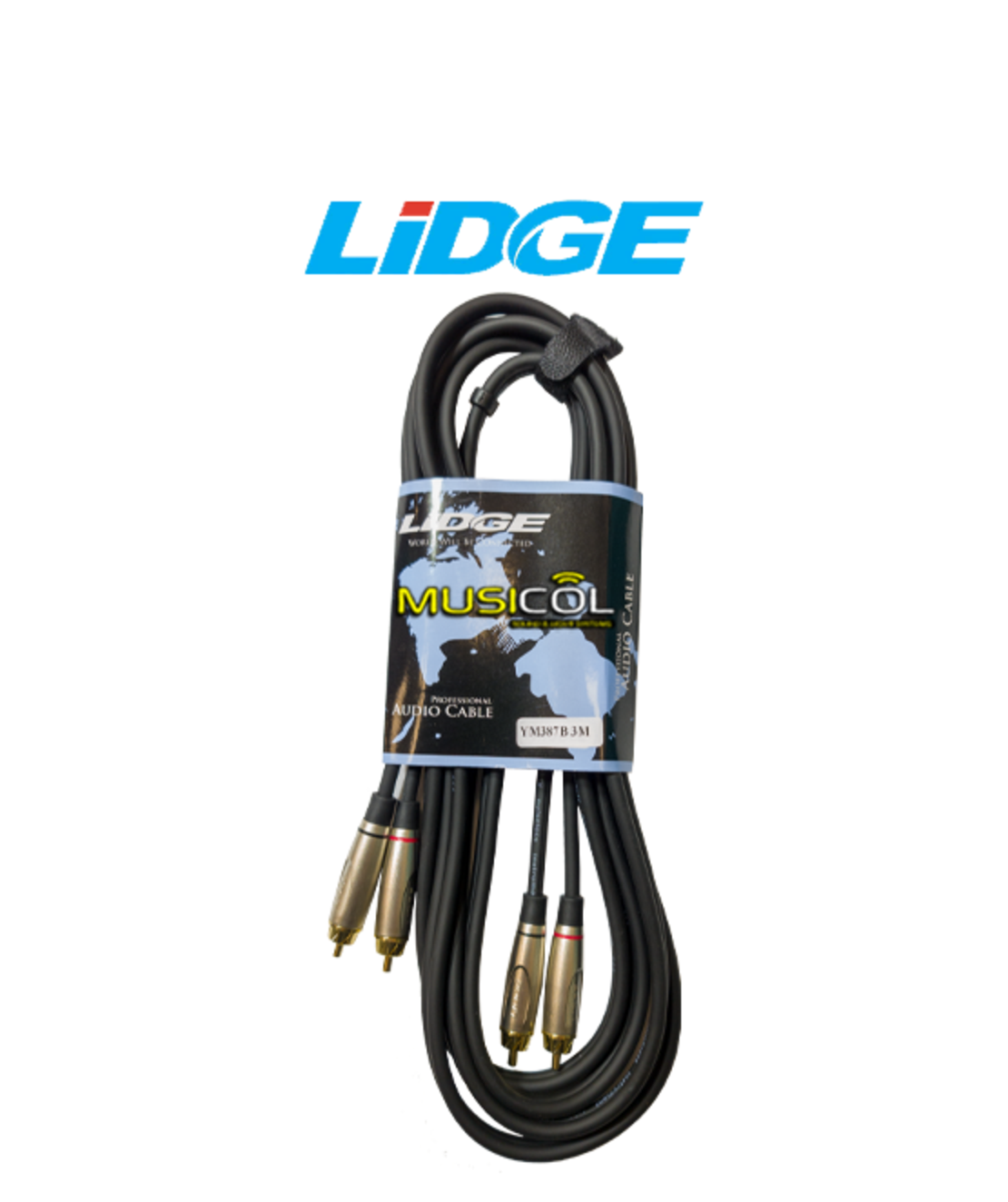 כבל סטריאו כפול RCA - RCA באורך 3 מ' LIDGE YM-398B-3M