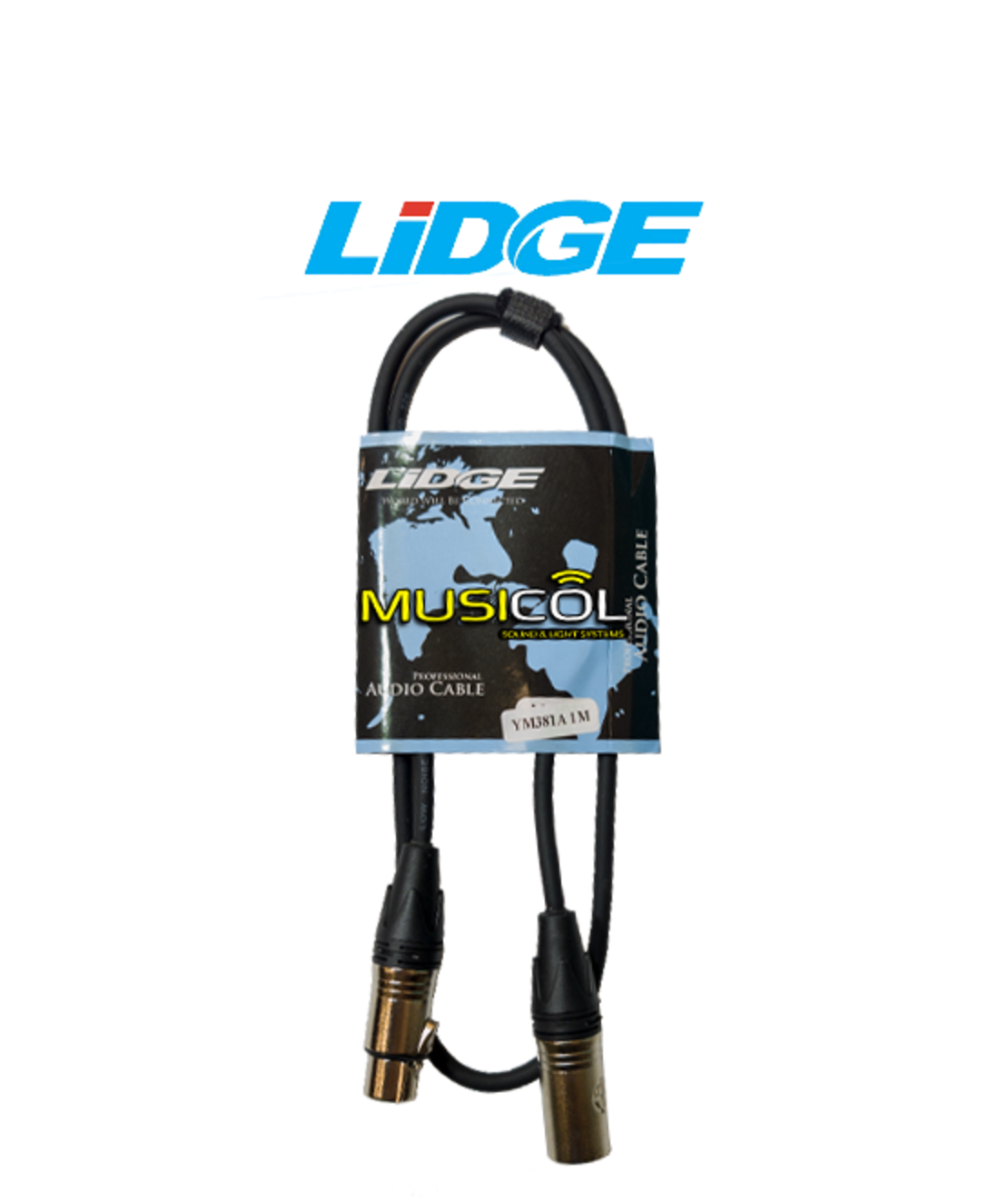 כבל מיקרופון XLR - XLR באורך 1 מ' LIDGE YM-381A-1M