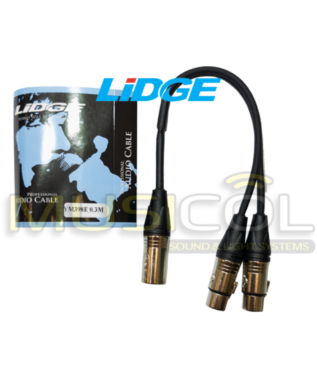 כבל פיצול XLR באורך 30 סמ' LIDGE YM-389E