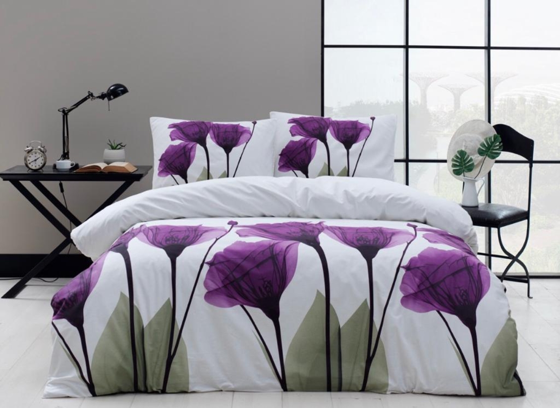 מצעי פרחים סגול 160/200