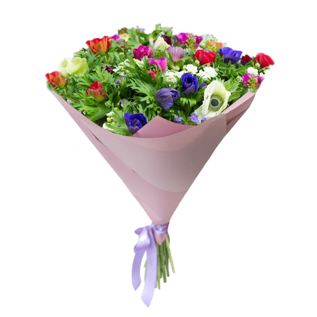 זר פרחים עם כלניות #212