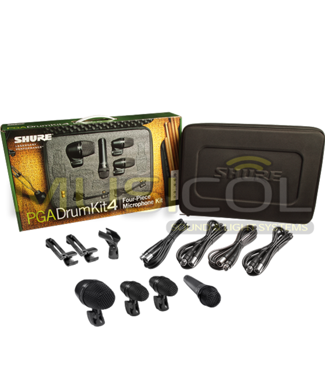 סט מיקרופונים לתופים במזוודה SHURE PGADRUMKIT4