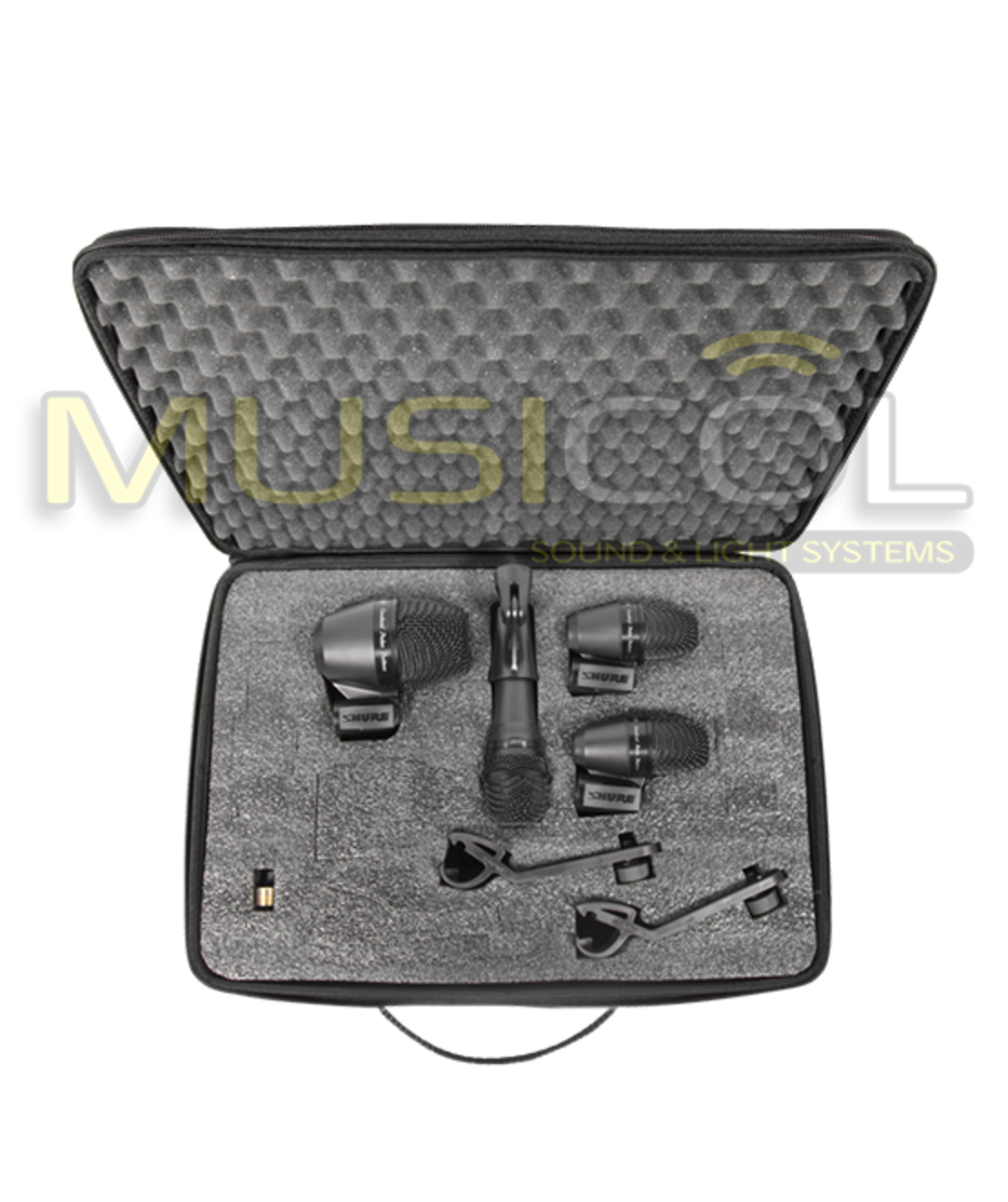 סט מיקרופונים לתופים במזוודה SHURE PGADRUMKIT4