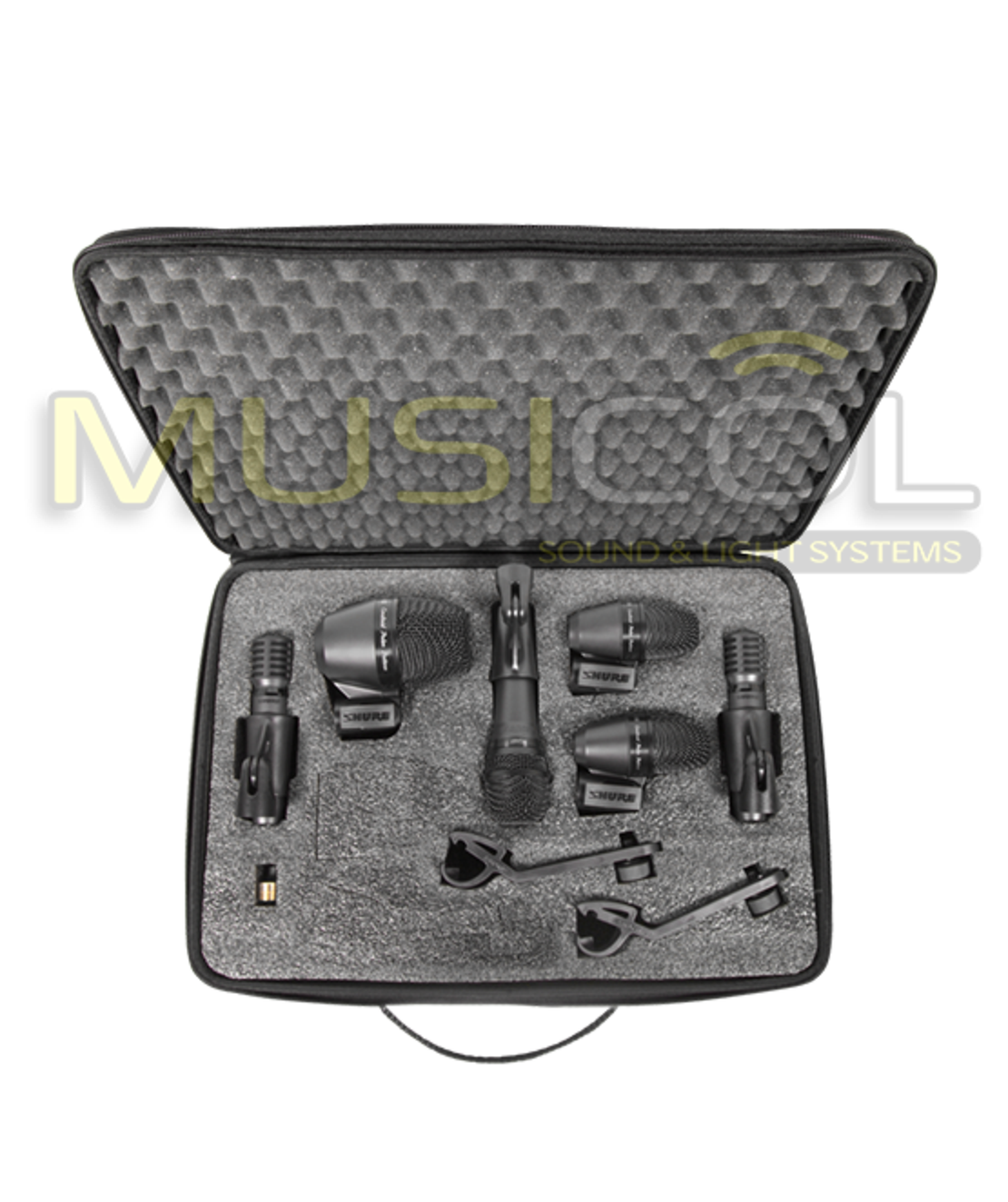 סט מיקרופונים לתופים במזוודה SHURE PGADRUMKIT6