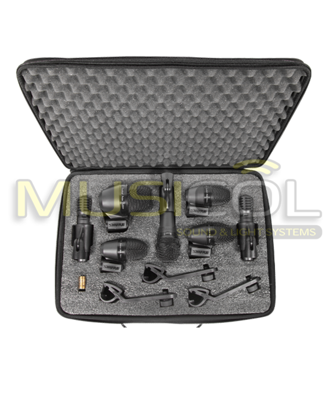סט מיקרופונים לתופים במזוודה SHURE PGADRUMKIT7