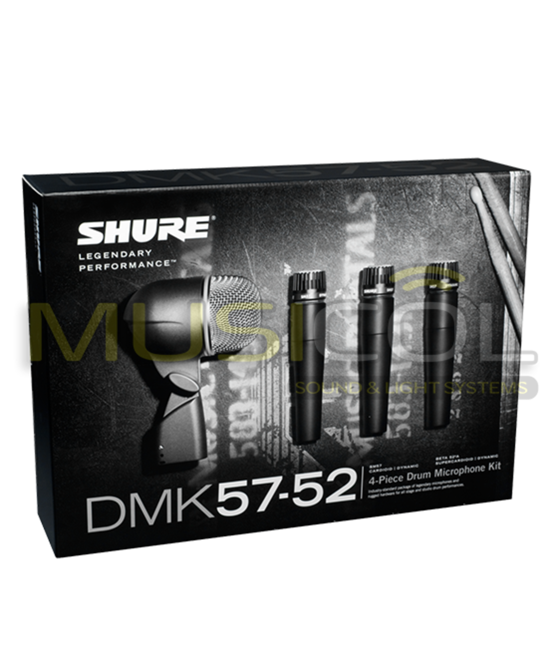 סט 4 מיקרופונים לתופים במזוודה SHURE DMK57-52