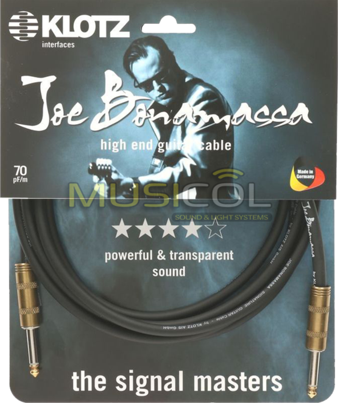 כבל גיטרה יוקרתי באורכים שונים KLOTZ Joe Bonamassa JBPP