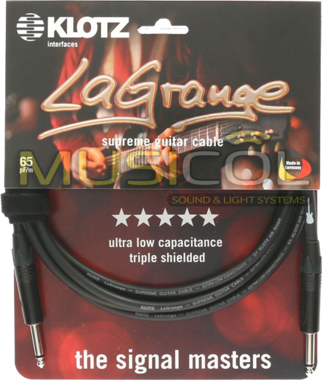 כבל גיטרה יוקרתי באורכים שונים KLOTZ LaGrange LAPP