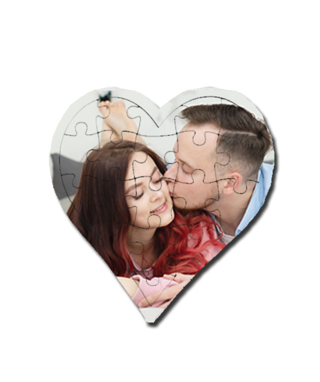 הדפסה על פאזל עץ לב