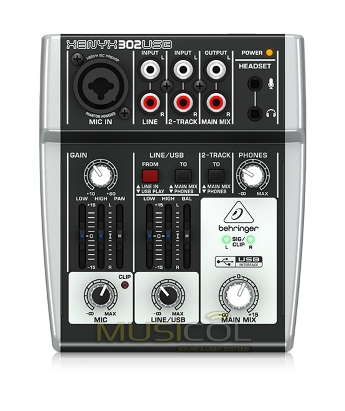 מיקסר מיני עם כרטיס קול BEHRINGER XENYX 302USB