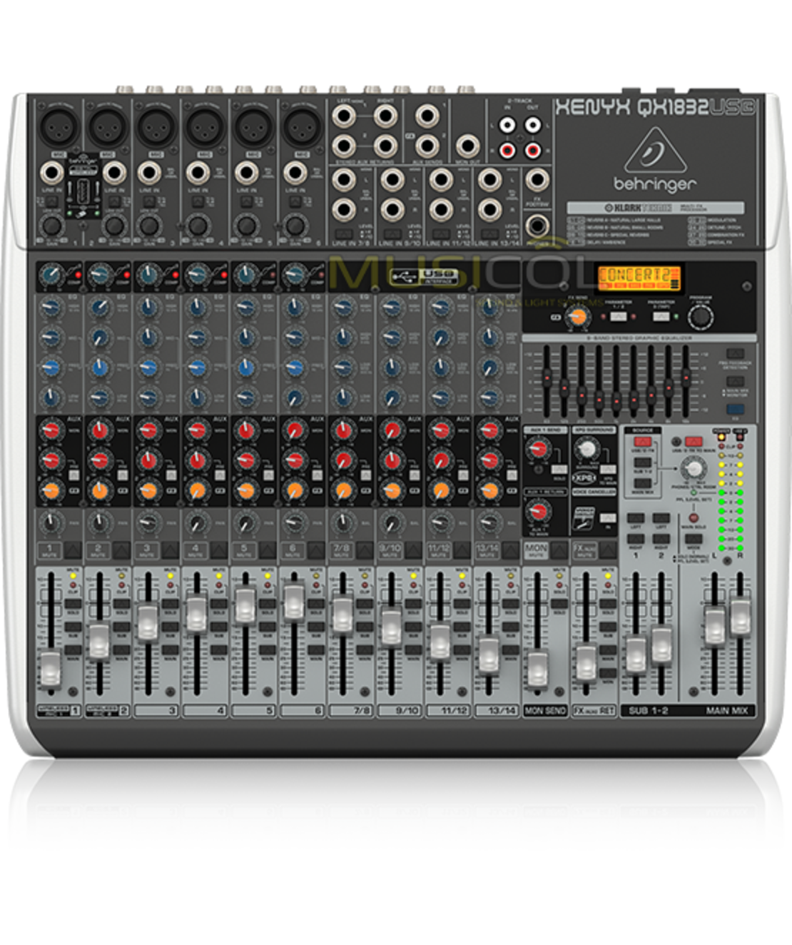 מיקסר 14 כניסות, אפקט, וכרטיס קול QX1832USB