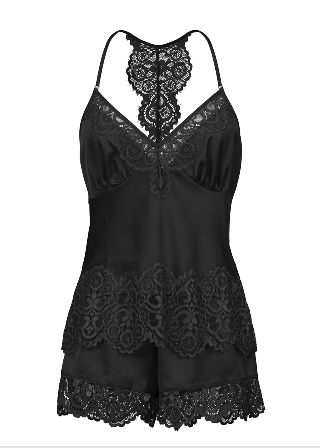 בייבידול סאטן עם סרט תחרה רחב FEMINA