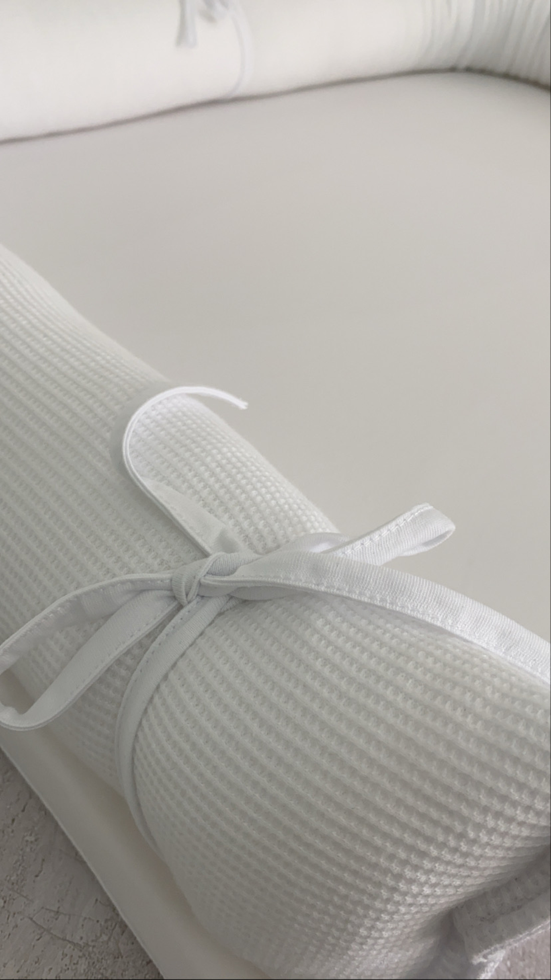 משטחי החתלה| וופל ג'רסי לבן שלג